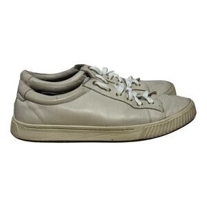 Sperry Crest Vibe Leather Sneakers Women’s Size 9.5 Off-White Low Top STS84975